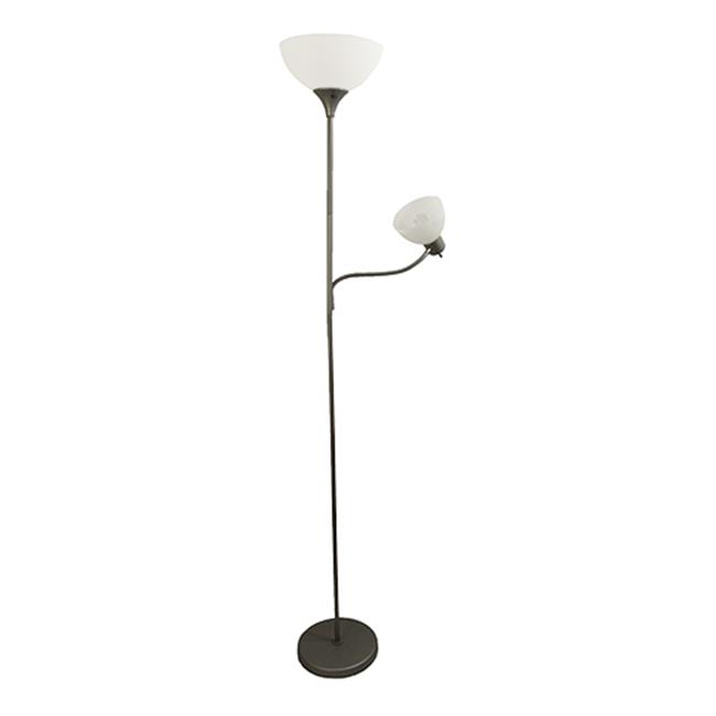 Floor Lamp with Reading Light Silver