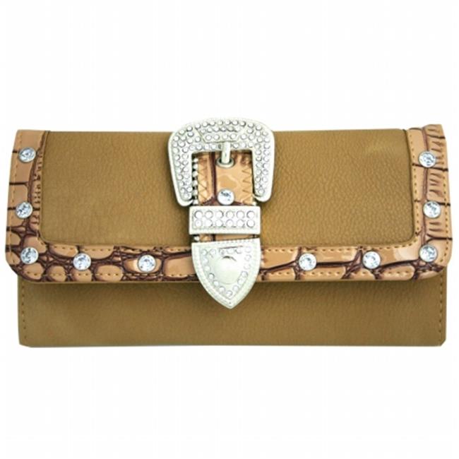 Ritz Enterprises W133 - BG Women s Western Rhinestone Studded Wallet - Beige