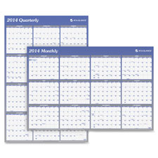 Picture of At-A-Glance AAGA1102 Erasable Wall Calendar- with Marker-Jan-Dec-2-Sided-36 in. x 24 in.-Blue