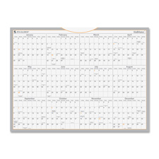 Picture of At-A-Glance AAGAW506028 Dry Erase Yearly Calendar- with Marker- Jan-Dec- 24 in. x 18 in.- White