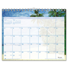 Picture of At-A-Glance AAGDMWTE828 Wall Calendar&#44; 12 Months&#44; 15 in. x 12 in.&#44; Tropical Escape-Blue