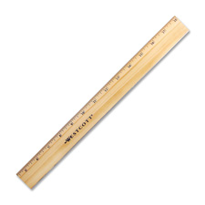 Picture of Acme United Corporation ACM05011 Wood Ruler&#44; Scaled .06ths&#44; Brass Edge&#44; 12 in. L&#44; Natural