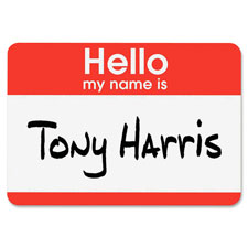 Picture of Avery AVE5140 Name Badge Labels&#44;Hello-Name&#44;2.33 in. x 3.38 in.&#44;100-PK&#44;Red