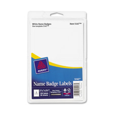Picture of Avery AVE5147 Plain Name Badge&#44; 2-1.332 in. x 3.38 in.&#44; 100-PK&#44; White