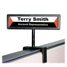 Picture of Advantus Corp. AVT75334 Nameplate Cubicle Sign&#44; 9 in. x .63 in. x 6.5-8 in.&#44; Black