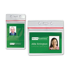 Picture of Baumgartens BAU47830 Sealable ID Card Holders Horizontal&#44;3.75 in. x 2.63 in.&#44;50-PK&#44;CL