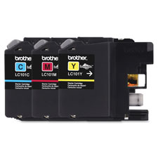 Picture of Brother BRTLC1013PKS Ink Cartridges&#44; 300 Page Yield Ea.&#44; 3-PK&#44; MA-CYN-YW