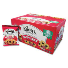Picture of Biscomerica BSC59636 Knotts Raspberry-Filled Cookies- Bite-Sized- 36-2oz pouches