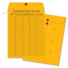 Picture of Business Source BSN04545 Inter-Dept Envelopes-Str-Button-32lb- 10 in. x 13 in.- 100-BX- BKFT
