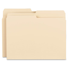 Picture of Business Source BSN17524 File Folder&#44; 11 pt&#44; .5 Cut Ast Tabs&#44; Letter&#44; 100-BX&#44; Manila