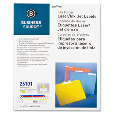BSN26102 File Folder Labels-Laser-Inkjet-.67 in. x 3.44 in.-1500-PK-White