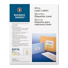 Mailing Labels, Laser, 1.33 in. x 4 in., 3500-PK, White