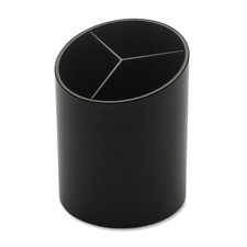 Picture of Business Source BSN32355 Large Pencil Cup- 3 Compartments- 3 in. x 3 in. x 4.13 in.- Black