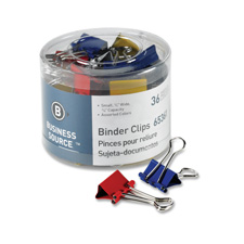 Picture of Business Source BSN65362 Binder Clips- Medium 1.25 in. W- .63 in. Capacity- 24-PK- Assorted
