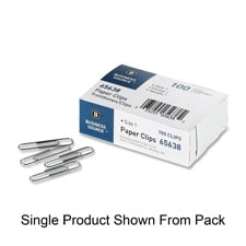 Picture of Business Source BSN65638 Paper Clips-Size 1-Regular-.033 Wire Gauge-1000-PK-Silver