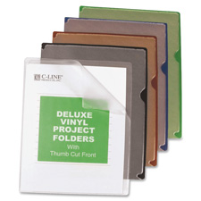Picture of C-Line CLI62150 Vinyl Project Folders with Colored Backs&#44;8.5 in. x 11 in.&#44; 35-BX&#44; AST