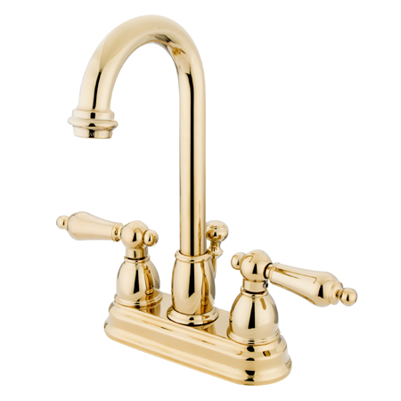 Two Handle 4 in. Centerset Lavatory Faucet with Retail Pop-up - Polished Brass