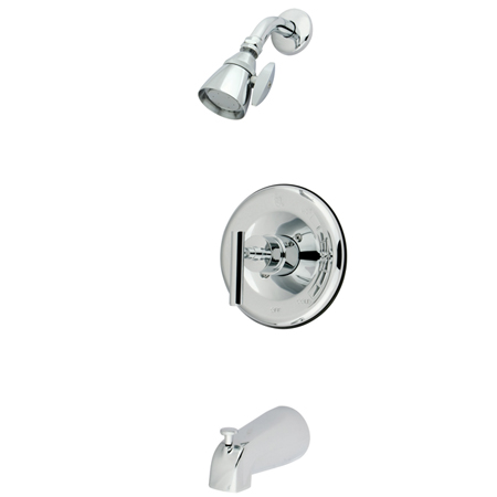 Tub and Shower Faucet, Polished Chrome, Wall Mount