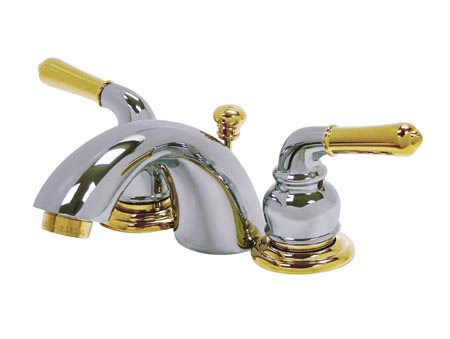 Two Handle 4 in. to 8 in. Mini Widespread Lavatory Faucet with Retail Pop-up