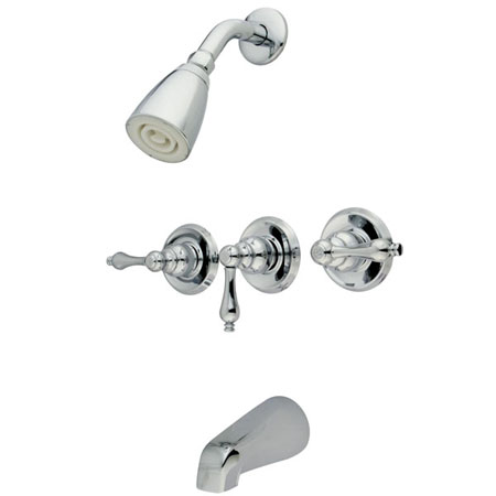 Tub and Shower Faucet, Polished Chrome, Wall Mount