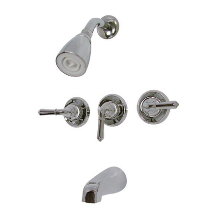 Tub and Shower Faucet, Polished Chrome, Wall Mount