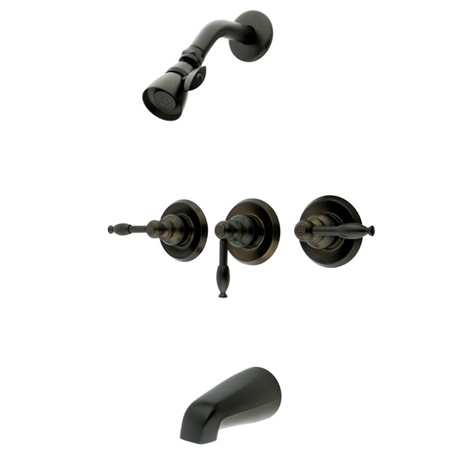 Three Handle Tub & Shower Faucet