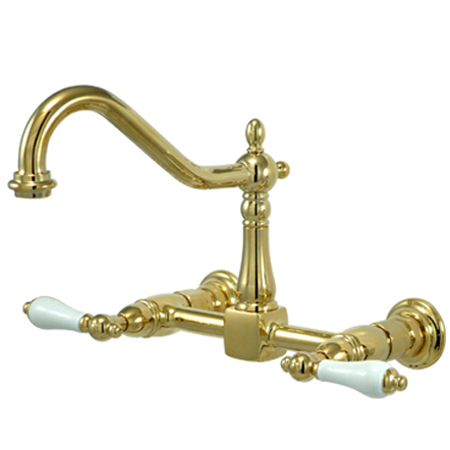 Picture of Kingston Brass KS1242PL 8 in. Center Wall Mount Kitchen Faucet