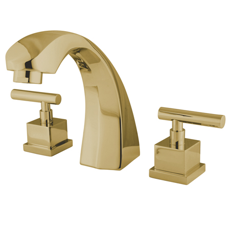 Roman Tub Faucet, Polished Brass, Deck Mount