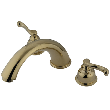 Roman Tub Faucet, Polished Brass, Deck Mount
