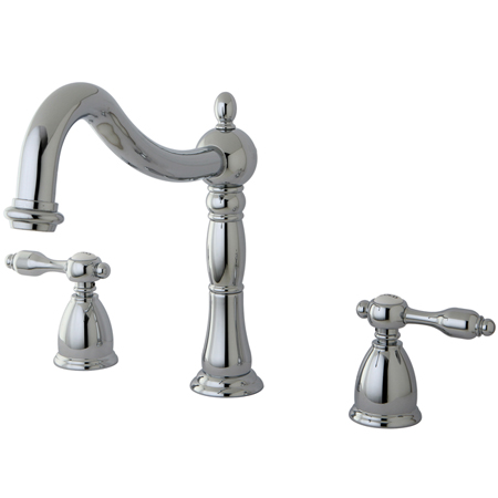 Roman Tub Faucet, Polished Chrome, Deck Mount