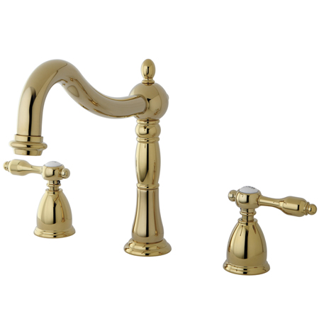 Roman Tub Faucet, Polished Brass, Deck Mount