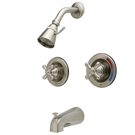 Tub and Shower Faucet, Brushed Nickel, Wall Mount