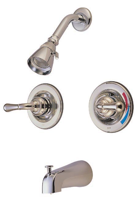 Tub and Shower Faucet, Brushed Nickel, Wall Mount