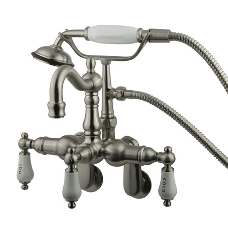 Picture of Kingston Brass CC1303T8 Wall Mount Clawfoot Tub Filler with Hand Shower