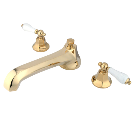 Two Handle Roman Tub Filler - Polished Brass