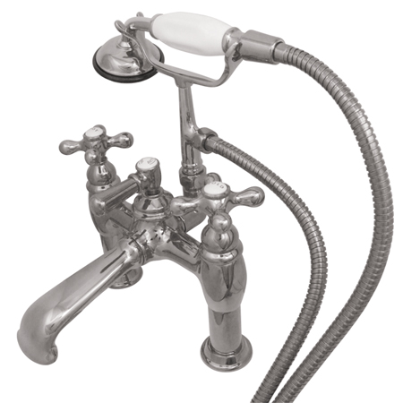 Deck-Mount Clawfoot Tub Faucet, Polished Chrome, Deck Mount