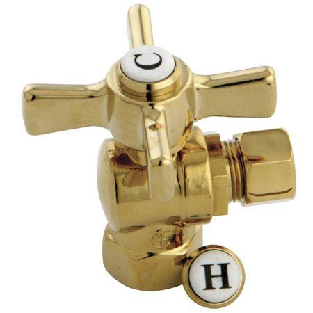 Millennium .37 in. FIP X .37 in. OD Compression Angle Valve- Polished Brass
