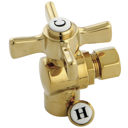 Millennium .5 in. Sweat X .37 in. OD Compression Angle Valve- Polished Brass