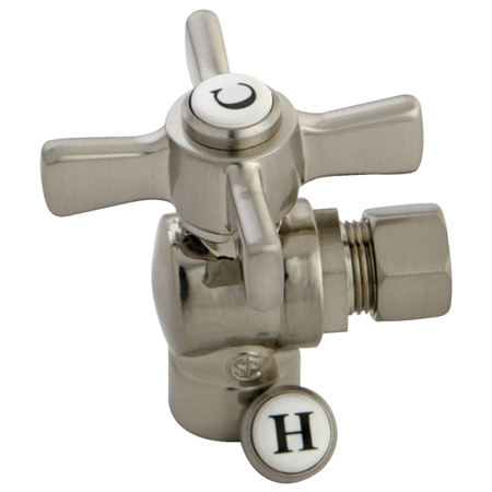 Millennium .5in. Sweat X .37in. OD Compression Angle Valve - Satin Nickel