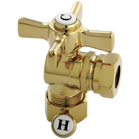 Millennium .62 in. OD Compression X .5 in. or .44 in. Slip Joint Angle Valve - Polished Brass