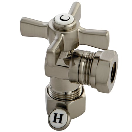 Millennium .62 in. OD Compression X .5 in. Or .44 in. Slip Joint Angle Valve, Satin Nickel