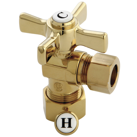 CC54402ZX Millennium .62 in. OD Compression X .5 in. OD Compression Angle Valve- Polished Brass