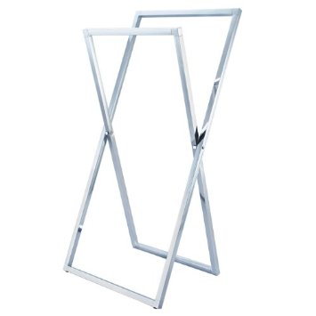 Pedestal X Style Iron Construction Towel Rack