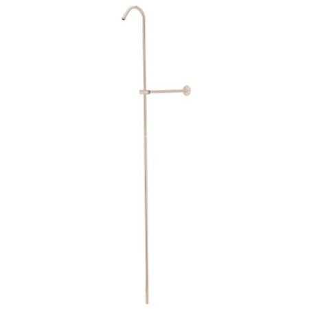 Vintage Shower Riser And Wall Support, Brushed Nickel