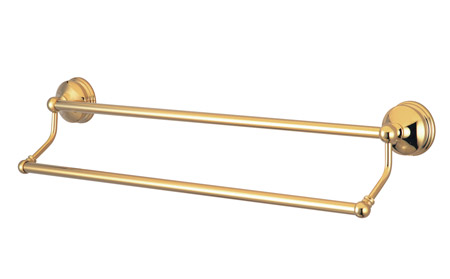 Vintage 18 in. Dual Towel Bar, Polished Brass