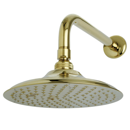 Picture of Kingston Brass K136A2CK Kingston Brass Victorian 8 in. Shower Head with 12 in. Shower Arm- Polished Brass