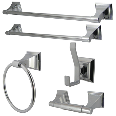 BAHK61212478C Monarch Collection 5-piece Towel Bar Bath Hardware Set- Polished Chrome