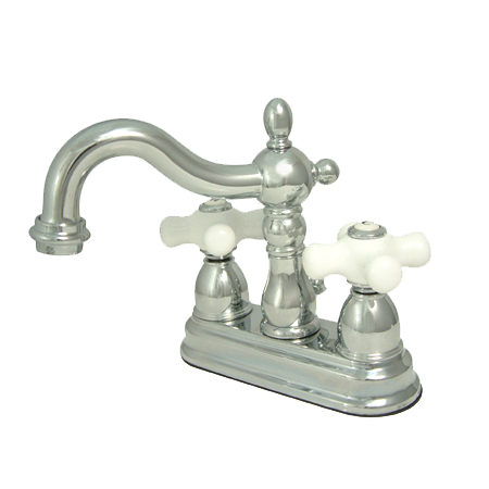 Two Handle 4 in. Centerset Lavatory Faucet with Brass Pop-up