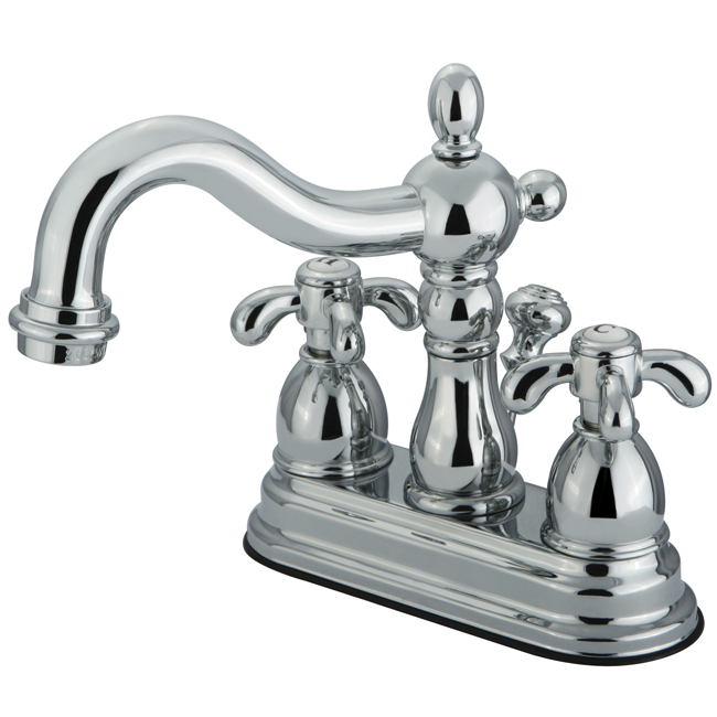 KS1601TX Two Handle 4 in. Centerset Lavatory Faucet with Brass Pop-up