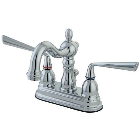 Two Handle 4 in. Centerset Lavatory Faucet with Brass Pop-up - Polished Chrome